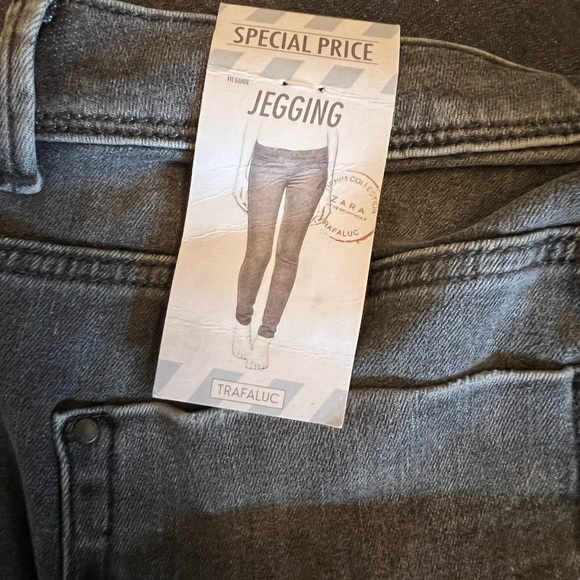 Zara TRF Mid Rise Jeggings jeans NWT - Size 6 - Washed grey - Picture 6 of 6
